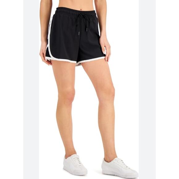 Ideology Plus Size Womens Running Shorts - Womens 1X - Deep Black / White - NWT - Picture 1 of 5